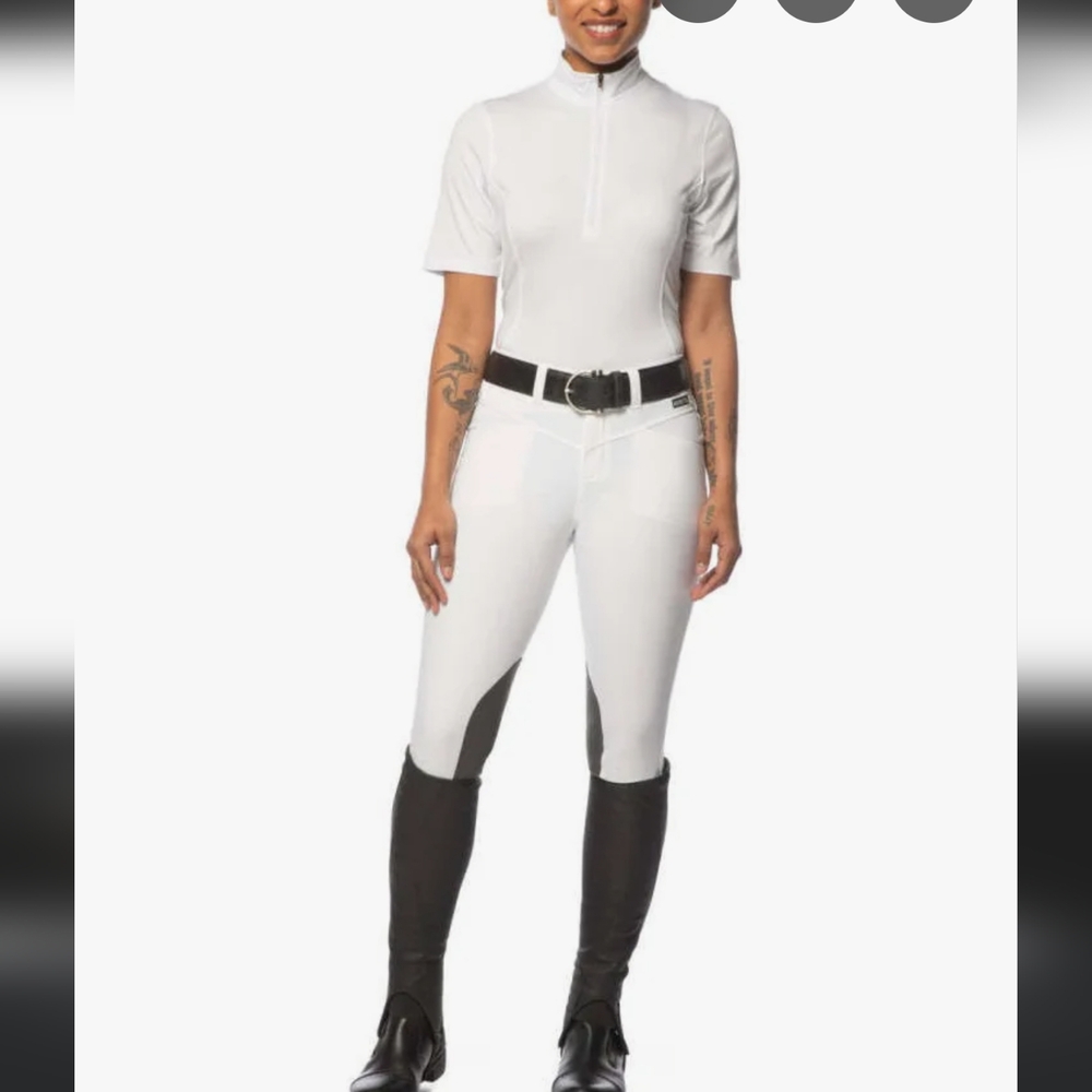 Kerrits White and Black Knee Patch Breeches